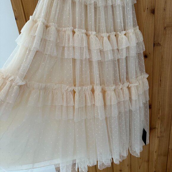 Needle & Thread Cream Ruffled Prom Dress - Picture 9 of 15